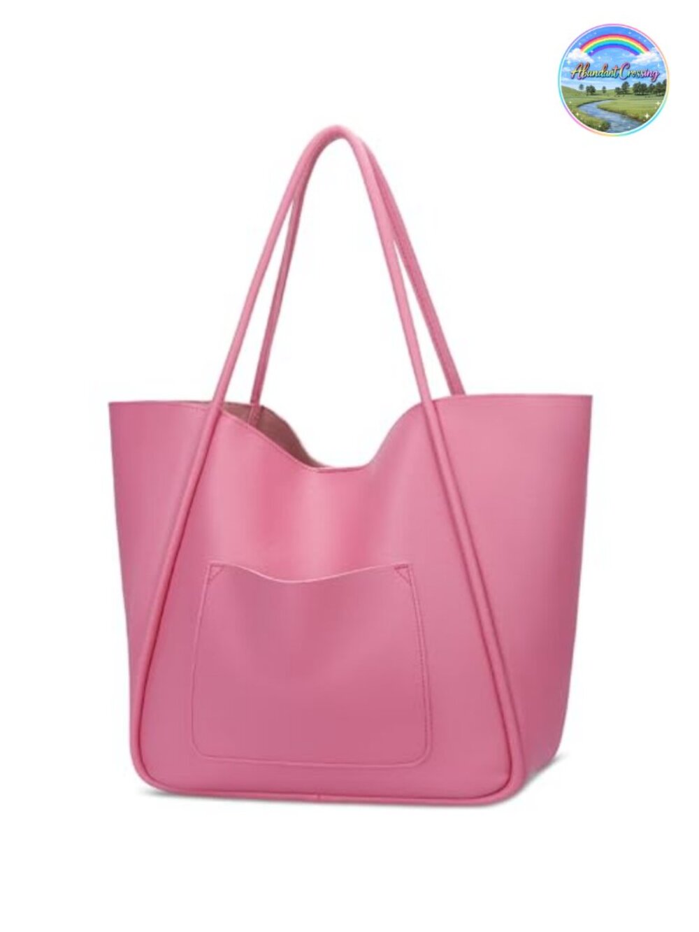 Vegan Leather Tote Bag Large Capacity Shoulder Purse Travel Satchel